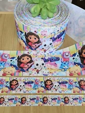 7/8, 1.5 & 3 Inch (1 YD) Gabby’s Dollhouse Grosgrain Ribbon Hair Bow Pony O’s 