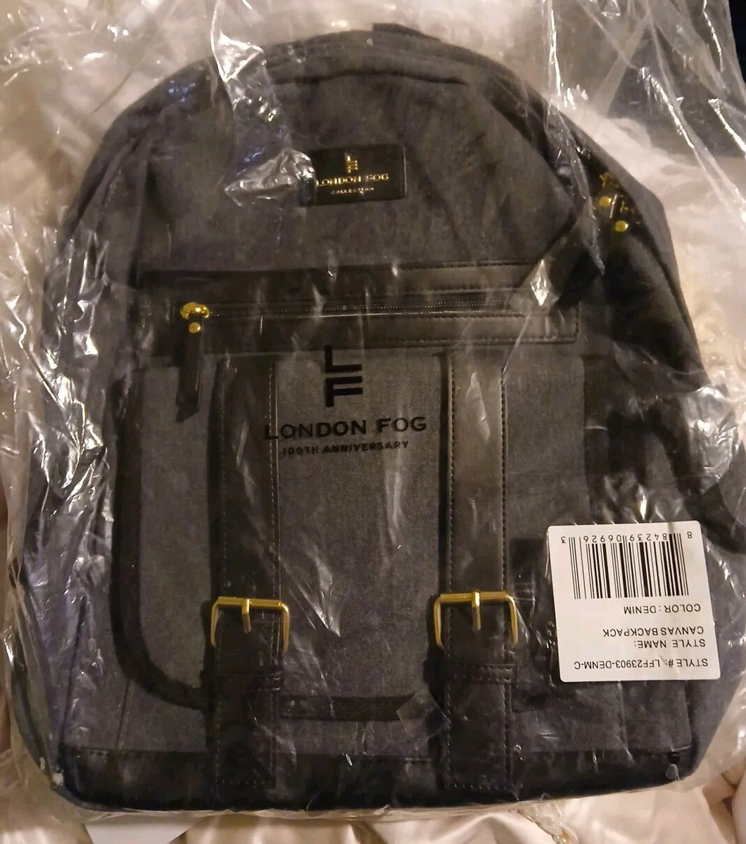 London Fog Denim Canvas Backpack NWT s-l400.jpg main image 3