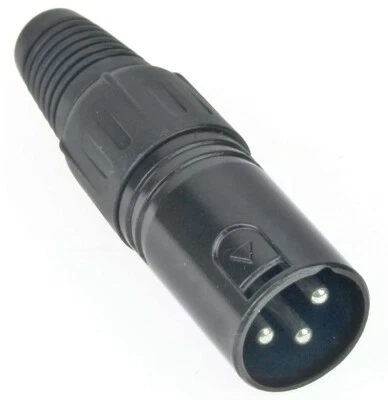 3-pol XLR Stecker schwarz 3 polig Kabel Stecker männlich Neutrik kompatibel