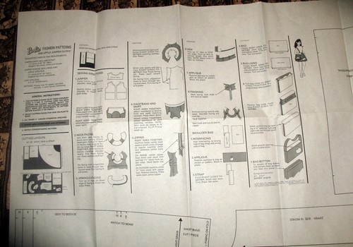 Rare 1973 Mattel Barbie Patterns for Girls sz 6 8 10 Apple Jumper, Blue Jean - Picture 3 of 4