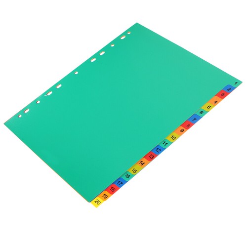 20pcs Office Binder Book Dividers Detachable Binder Tabs Notebook Binder