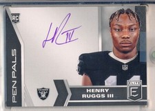 HENRY RUGGS III - 2020 Elite Pen Pals SP PURPLE INK AUTO - Raiders RC