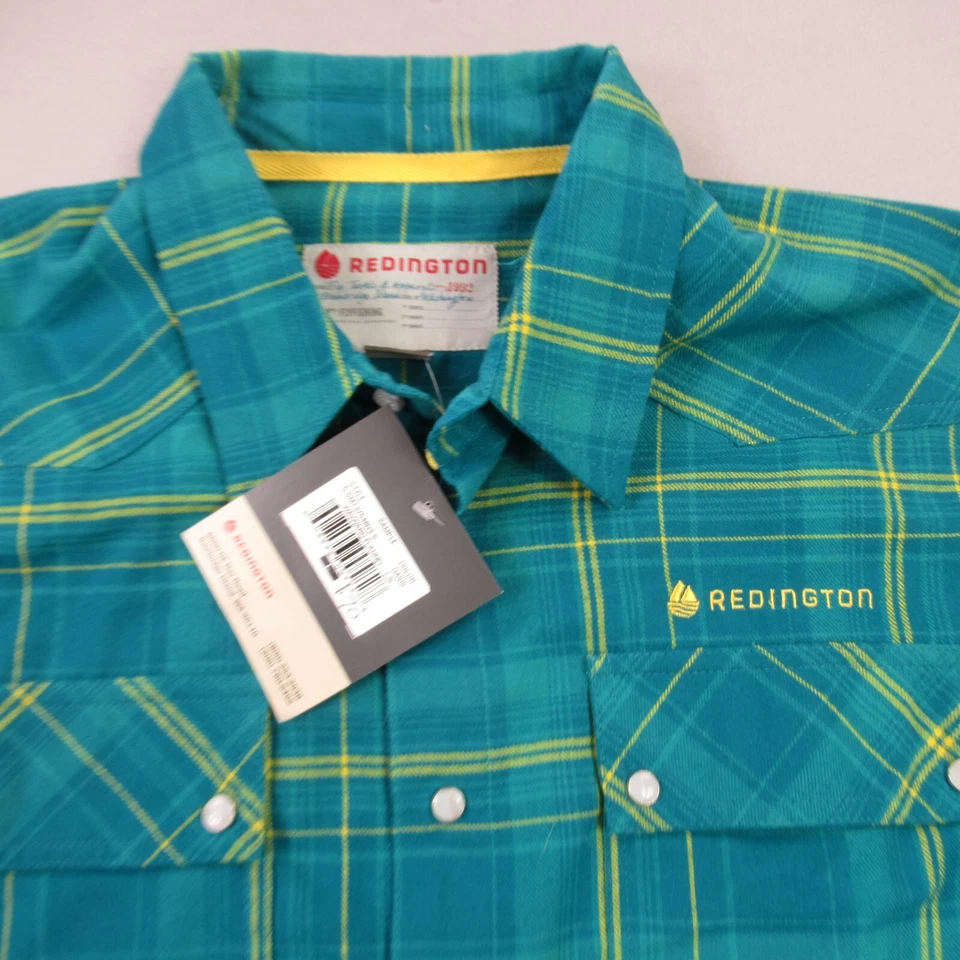 Camisa Redington Para Hombre Grande Adulto Manga Larga Bolsillos Frontales a Cuadros a Presión Foto 3 de 4