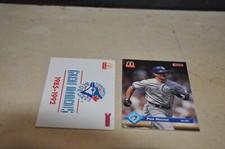 Blue Jays Gold 1992 Donruss McDonald's team MVPs baseball complete set