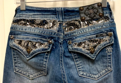 MISS ME Women's EASY BOOT Blue Stretch Denim Jeans-JE5002E64X (Tag Size 28x35)