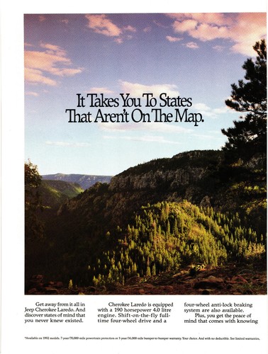 Jeep Loredo 2 Page Print Ad It Takes You To States That Aren't On The Map - Picture 2 of 5