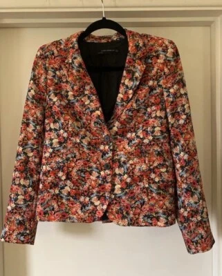 Zara Floral Multicoloured Blazer. Size Medium - Image 1 of 4