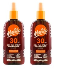 2 x Malibu Sun Dry Oil Spray SPF 30 High Protection Water Resistant 200ml 32.48 per litre