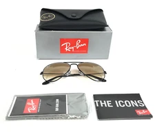 Ray-Ban Sunglasses RB3025 AVIATOR LARGE METAL 002/51 Black w Gradient Brown 55mm