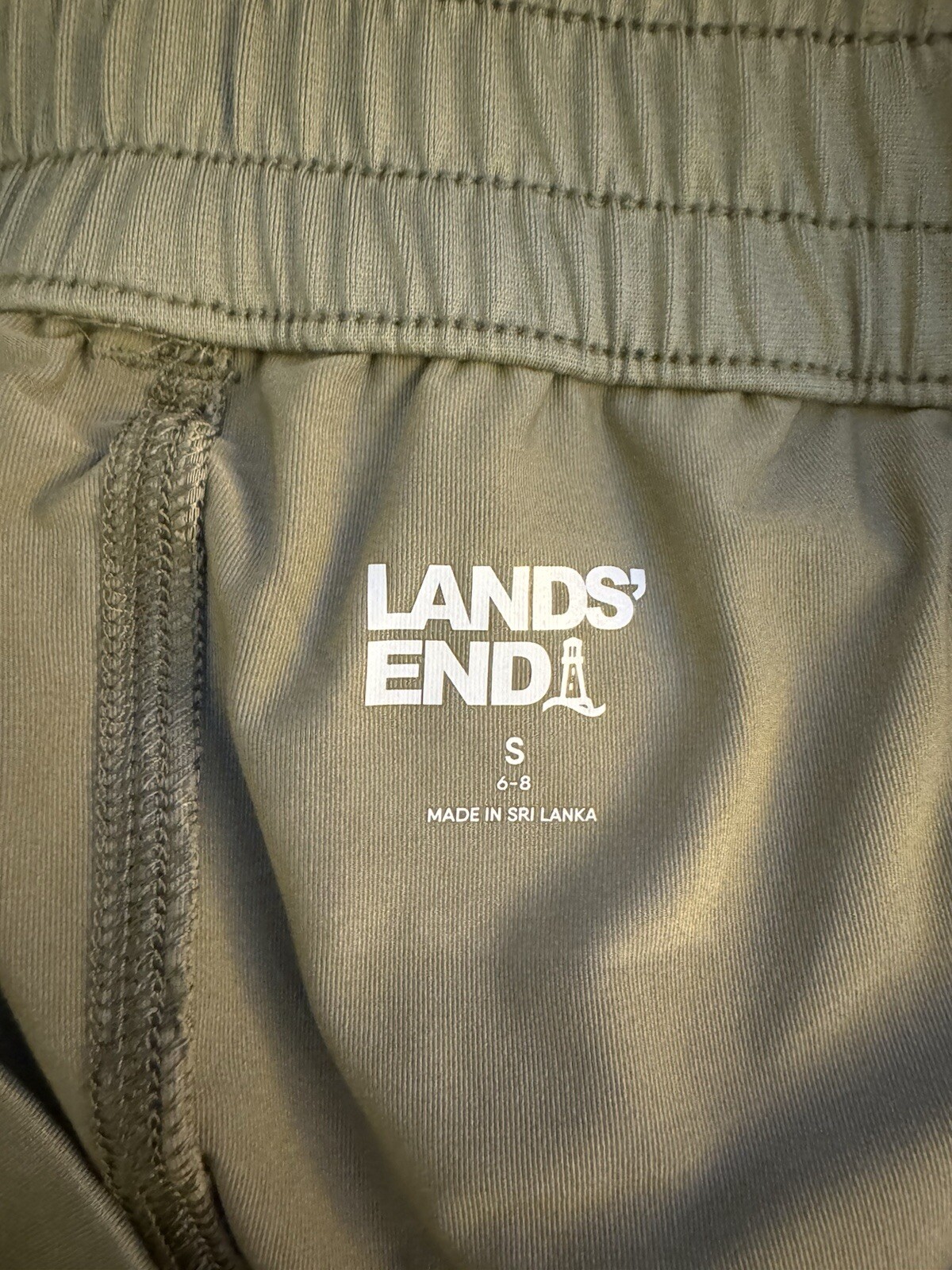 Lands' End Small Solid Green Knee-Length Pull-On … - image 3