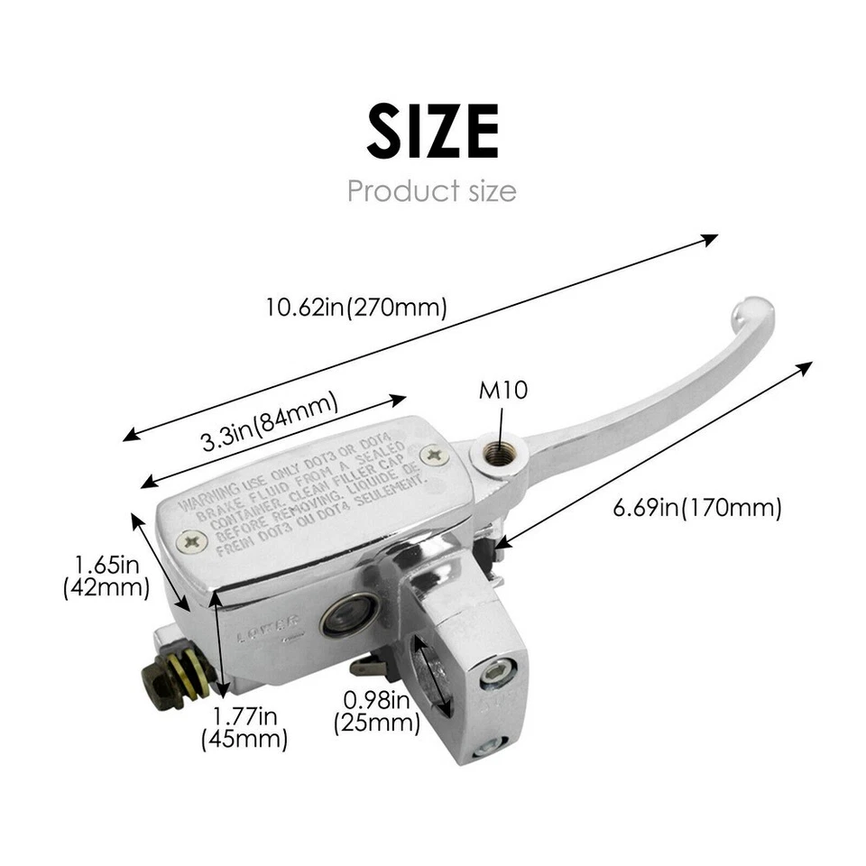 PALANCAS DE EMBRAGUE CILINDRO MAESTRO FRENO CROMADO PARA SUZUKI INTRUDER 800 1400 1500 EE. UU. Foto 3 de 4