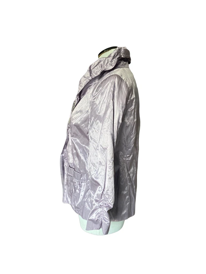 Chicos металлический оборкой воротник куртка размер M лаванда мерцающий гофрированный заявление  - Изображение 3 из 4