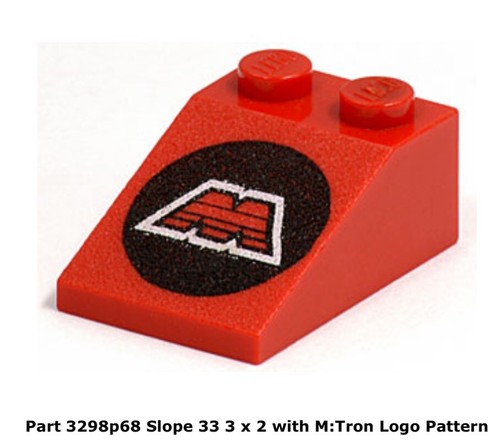 Lego 1x 3298p68 rote Schräge 33 x 2 mit Space M:Tron Muster 6989 6877