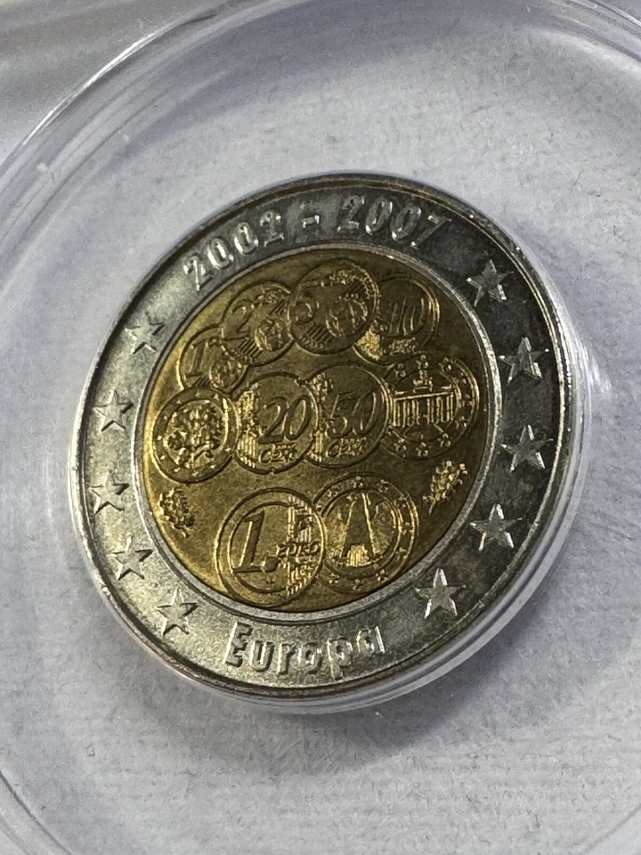 2007 Germany 2 Euro Probe Graded MS 65 by ANACS 5th Anniversary of the Euro - Image 3 of 4