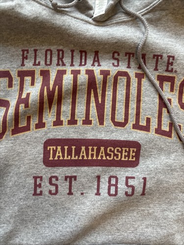 Felpa con cappuccio Florida State University Seminoles grigia uomo media coulisse - Foto 4 di 6