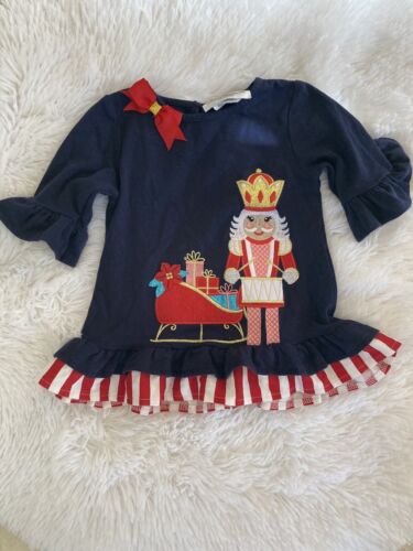Rare Editions Baby Shirt Christmas Navy Blue Nutcracker Holiday Size 18M (N) - Picture 1 of 6