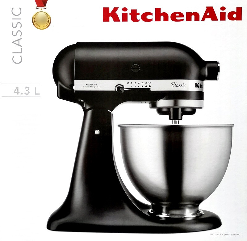 KitchenAid Classic 4,3 Liter Küchenmaschine 5K45SSEBM - Matt Schwarz