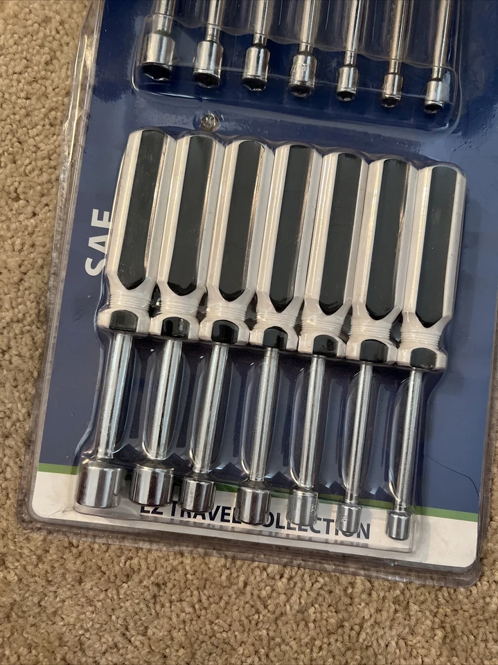 EZ Travel 5.5 Inch Chrome Plated SAE and Metric Nut Driver Set, 14 Piece - Image 3 of 4