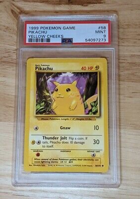 1999 Pokemon Pikachu Yellow Cheeks PSA 9 (MINT) #58/102 - Base Set  Unlimited | eBay