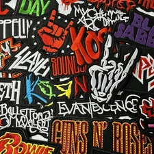 Mixed Lot of 20 Rock Band Patch Iron-on Applique Punk Rock Heavy Metal Music New