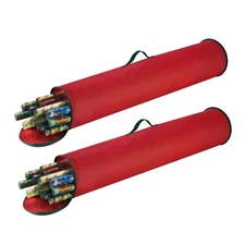 Wrapping Paper Storage Bag 2-Pack - 40-Inch Gift Wrap Organizer Holds Up to 50
