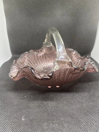 Fenton Cranberry Glass Basket