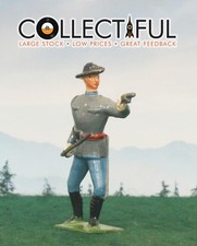 BRITAINS PRE WAR CONFEDERATE OFFICER - FIRING PISTOL - LEAD FIGURE SOLDIER  50