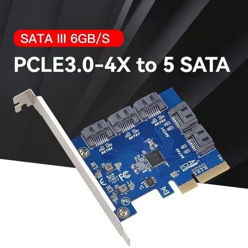 1X(PCI-E Riser-Karte PCIE 3.0-4 X auf 5 SATA-Erweiterungskarte PCIE auf SAT9951 - Afbeelding 3 van 6