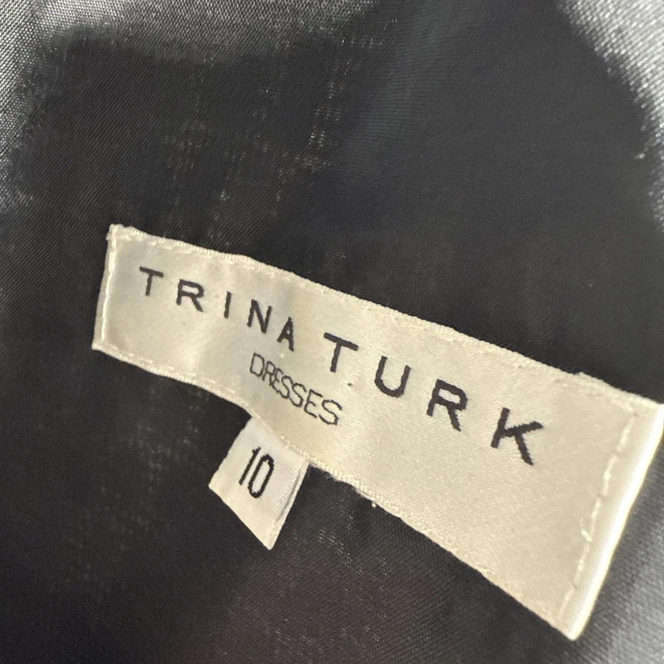 Trina Turk Women's Dress Size 10 Black White Artsy Knee Zipper Lined Snake - Image 2 of 4
