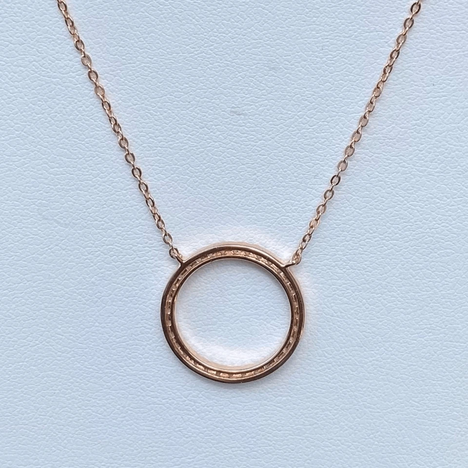 全新 Lisa Freede 铺路水晶圈 永恒 玫瑰金 项链 浪漫 Revolve — 第 4/4 张图片
