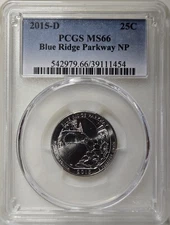 2015-D 25C PCGS MS66 - Clad Blue Ridge Parkway Quarter