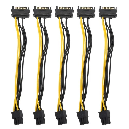 5 PCS Graphics Card Power Cord Supply Cable GPU Extension Adapter