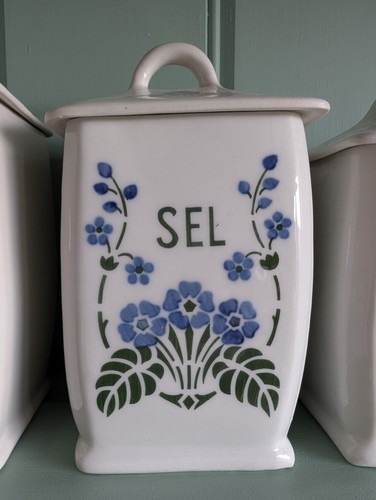 Set Of Six Vintage French Storage Canisters - Picture 9 of 13