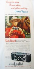 Camara Rare Stereo Add Featuring Movie Star Dick Powell