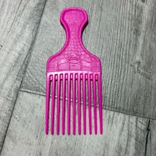 Goody Hair Lift Pick Comb HOT PINK Plastic Crocodile Textured Vintage 80s’
