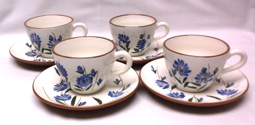 Stangl Pottery Chicory Cup And Saucer Sets Group of 4
