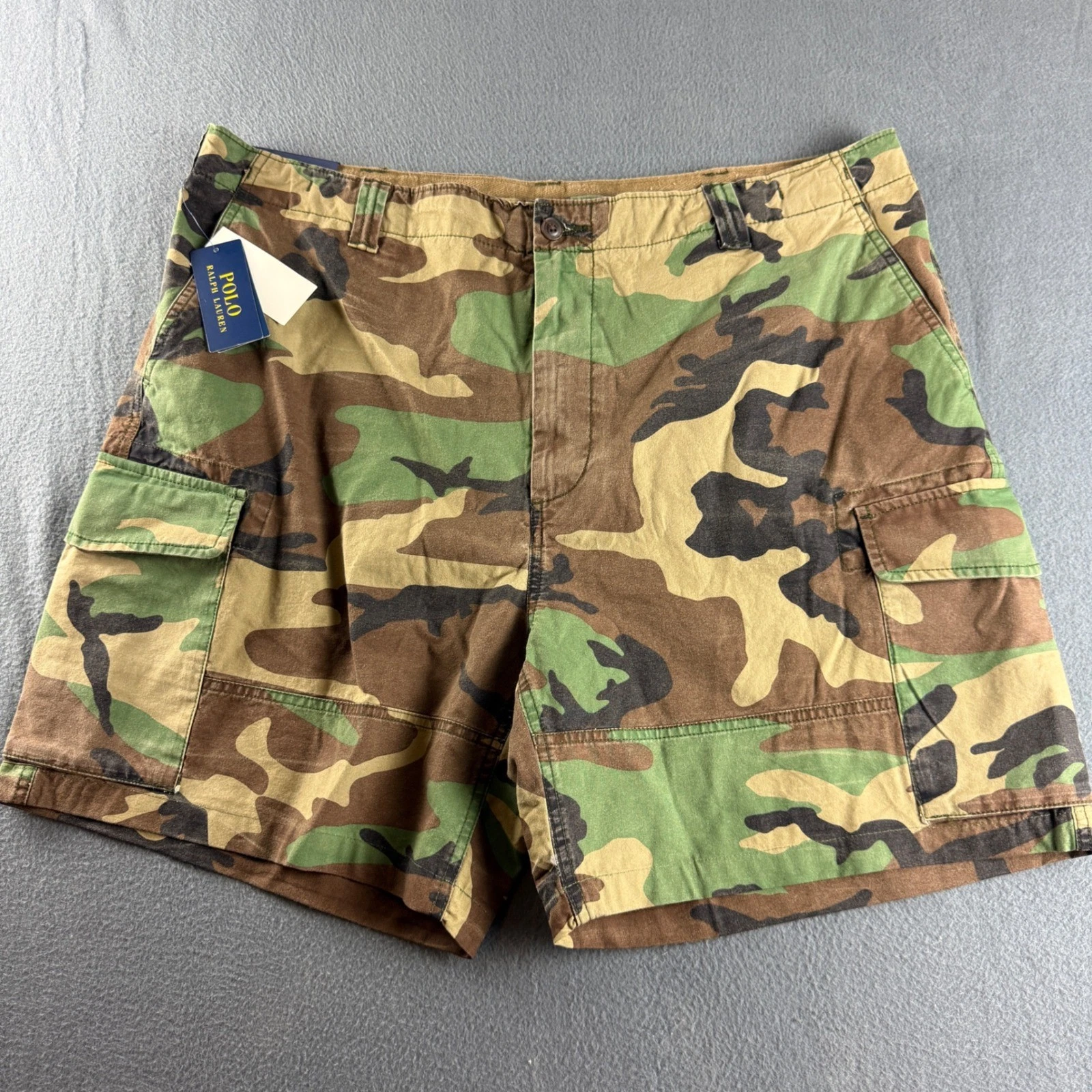Polo Ralph Lauren Cargo Camo Shorts Men's 42 Green Relaxed Fit 10" Cotton NEW
