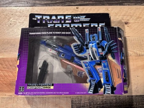 Vintage Transformers G1 Decepticon Dirge Figure w/ Box & Manual – Incomplete