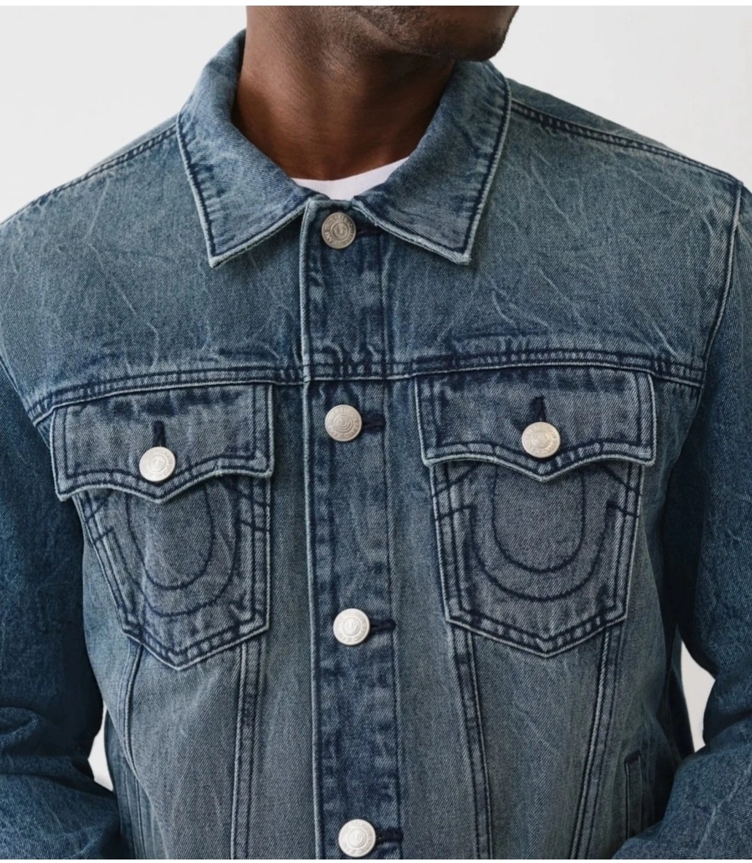 True Religion Jesse SN Trucker Jeans Jacket Mens Denim Cozy Firewise Wash Sze  S thumbnail 3