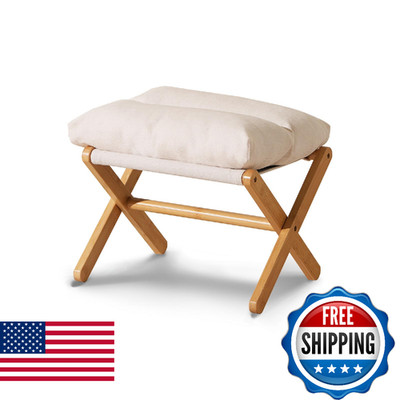 Baveke Ottoman Foot Rest- Bamboo Foldable Stool, Foot Stools Small Ottman with U