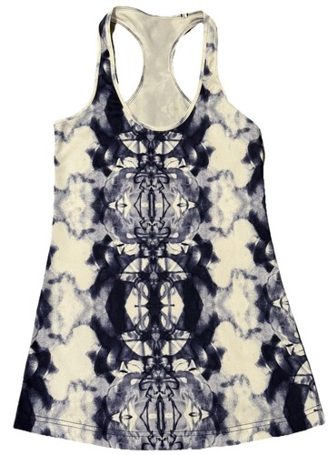 Lululemon Cool Racerback Tank Top CRB White Blue Tie Dye Size 6