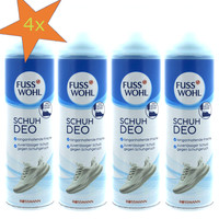4X Fusswohl Schuhdeo Spray 200Ml – Gegen Geruch, Frische Schuhe & Sneaker