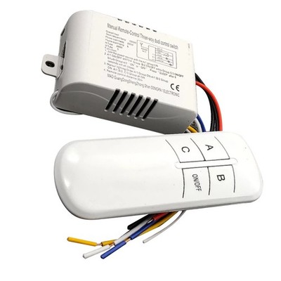 3 Wege ON/OFF AC 220V Wireless Receiver Lampe Licht RF Remote Control Switch Kit