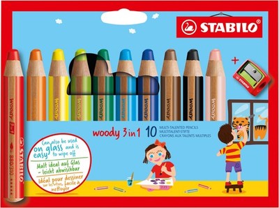 STABILO Woody 3-in-1 - Multitalent 10 Stück (1er Pack), Mehrfarbig 