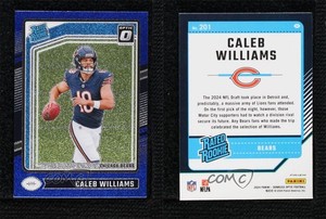 2024 Panini Donruss Optic Rated Blue Glitter Prizm Caleb Williams #201 Rookie RC