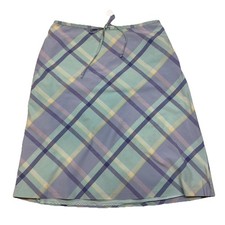 Gap Plaid A-Line Skirt Blue Green Knee Length Preppy Y2K Size 2