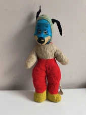Semco Huckleberry Hound Plush Toy Rubber Face 10" 1960s Made In England Retro