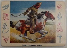 Vintage 1958 Pony Express Rider Leaf Card #C16