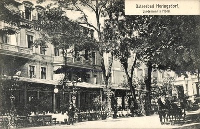 Postcard Baltic Sea resort Heringsdorf on Usedom, Lindemanns Hotel - 11540402