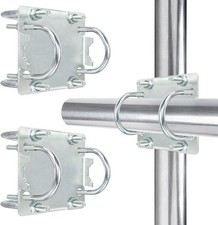 2PCS Antenna Mast Clamp Cross-Over Bracket Kit with U Bolts for 1"-2" OD Poles,